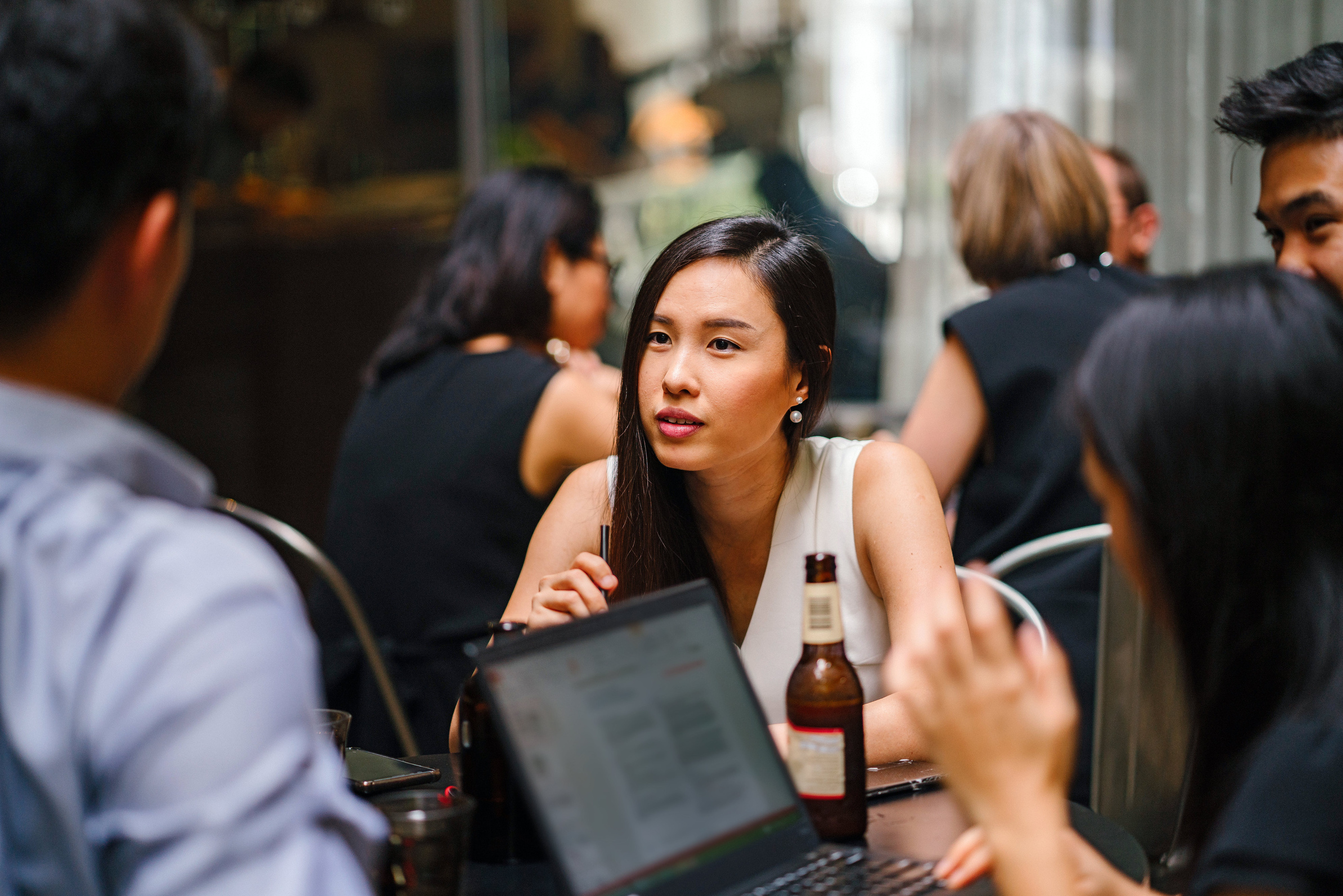 People meeting in the restaurant 