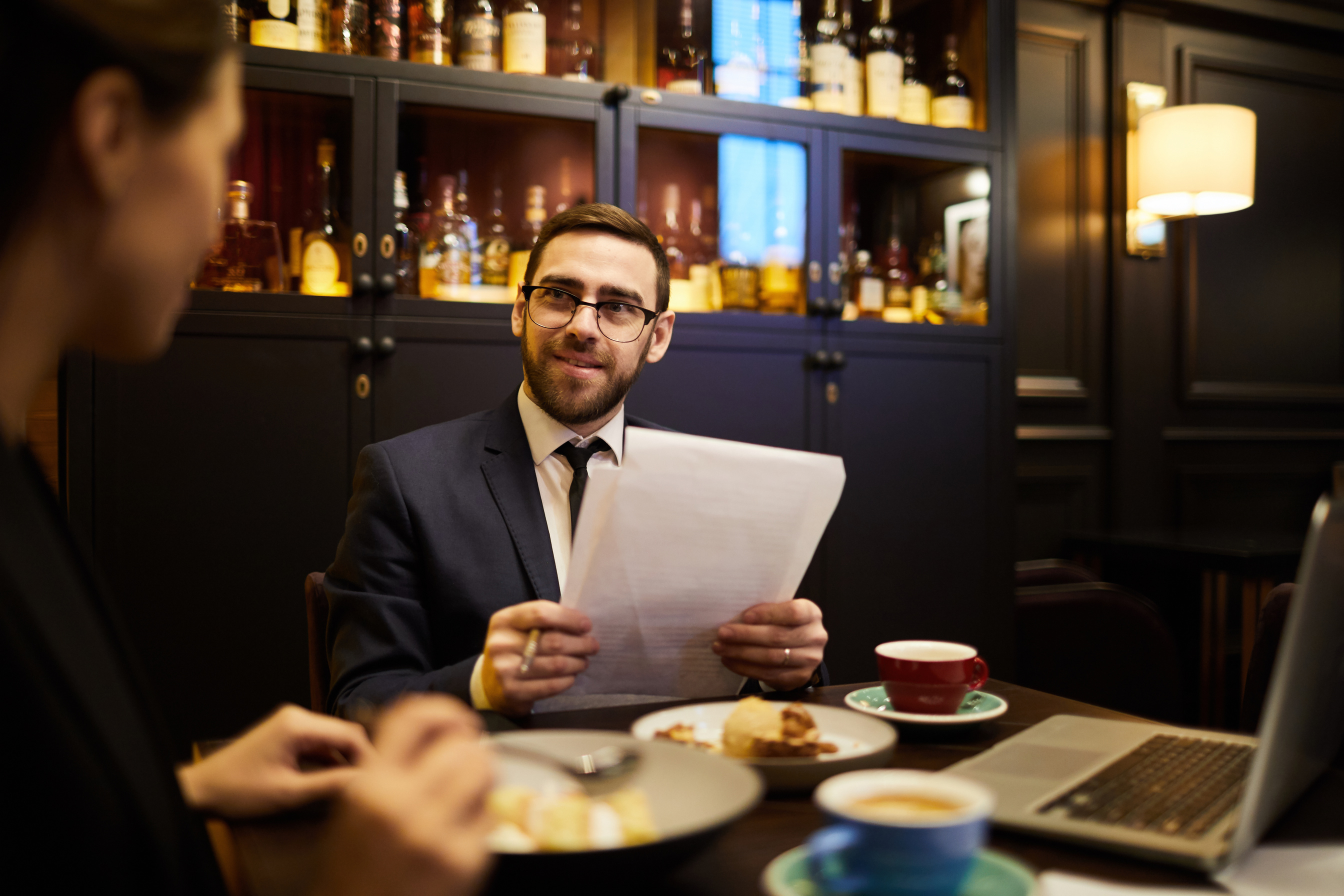 Meeting in restaurant